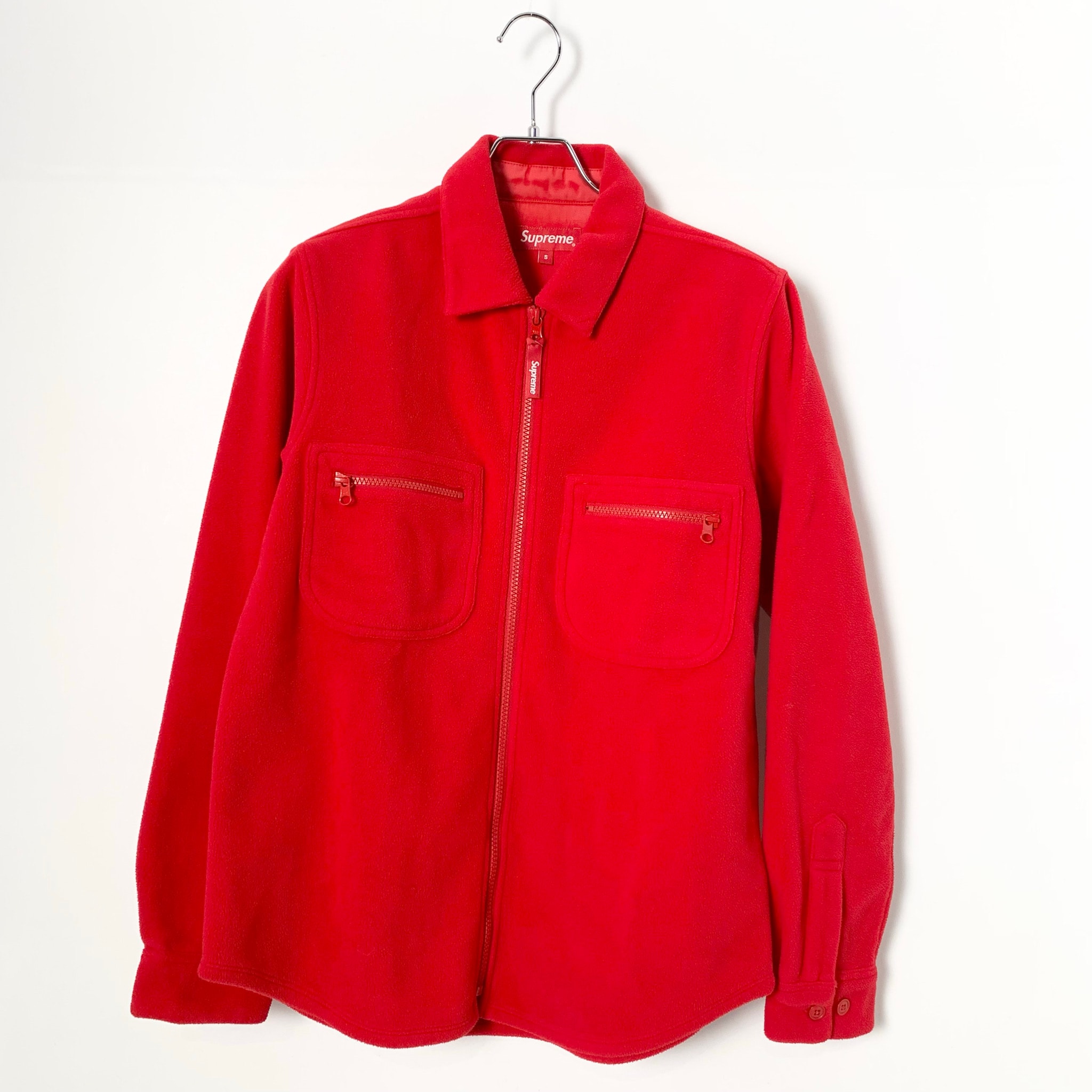Supreme Polartec Fleece Zip Up Shirt "Red"