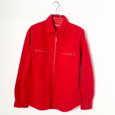 Supreme Polartec Fleece Zip Up Shirt "Red"