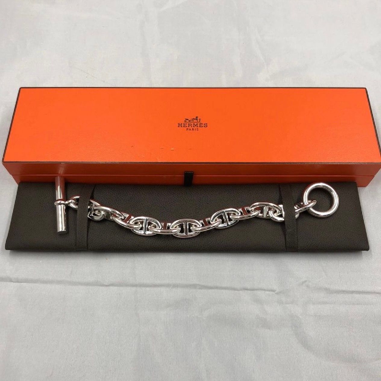 Hermes Chaine D'ancre TGM Bracelet "Silver"