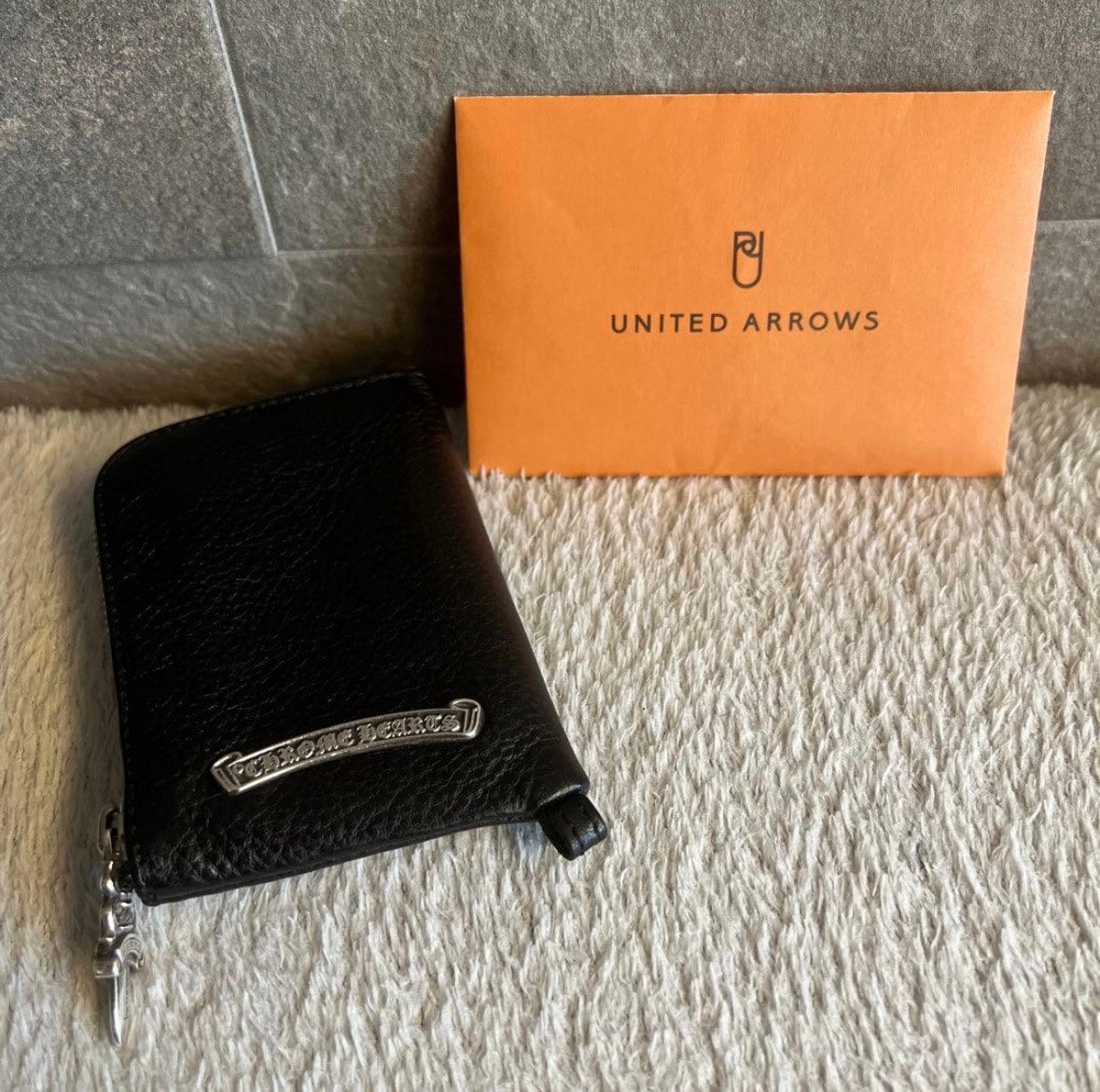 Chrome Hearts Tiny Zip Wallet Leather Cross Patch "Black"