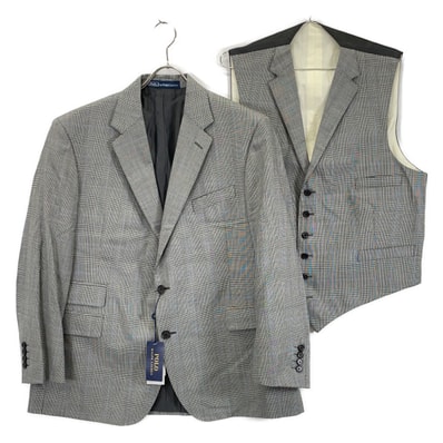 ポロ ラルフローレン グレー ウール グレンチェック 2P スーツ 表記なし