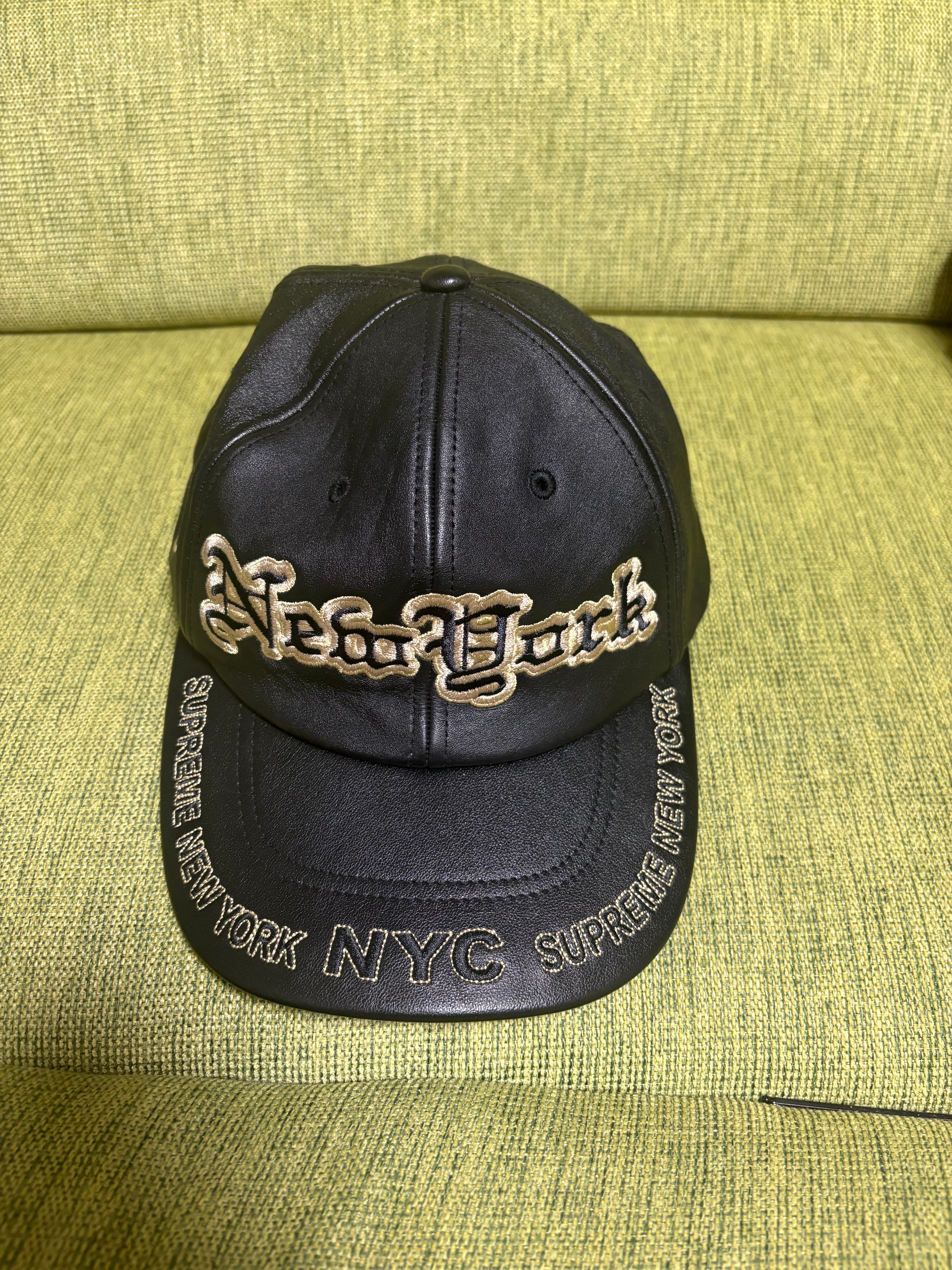 Supreme New York Leather 6-Panel Cap