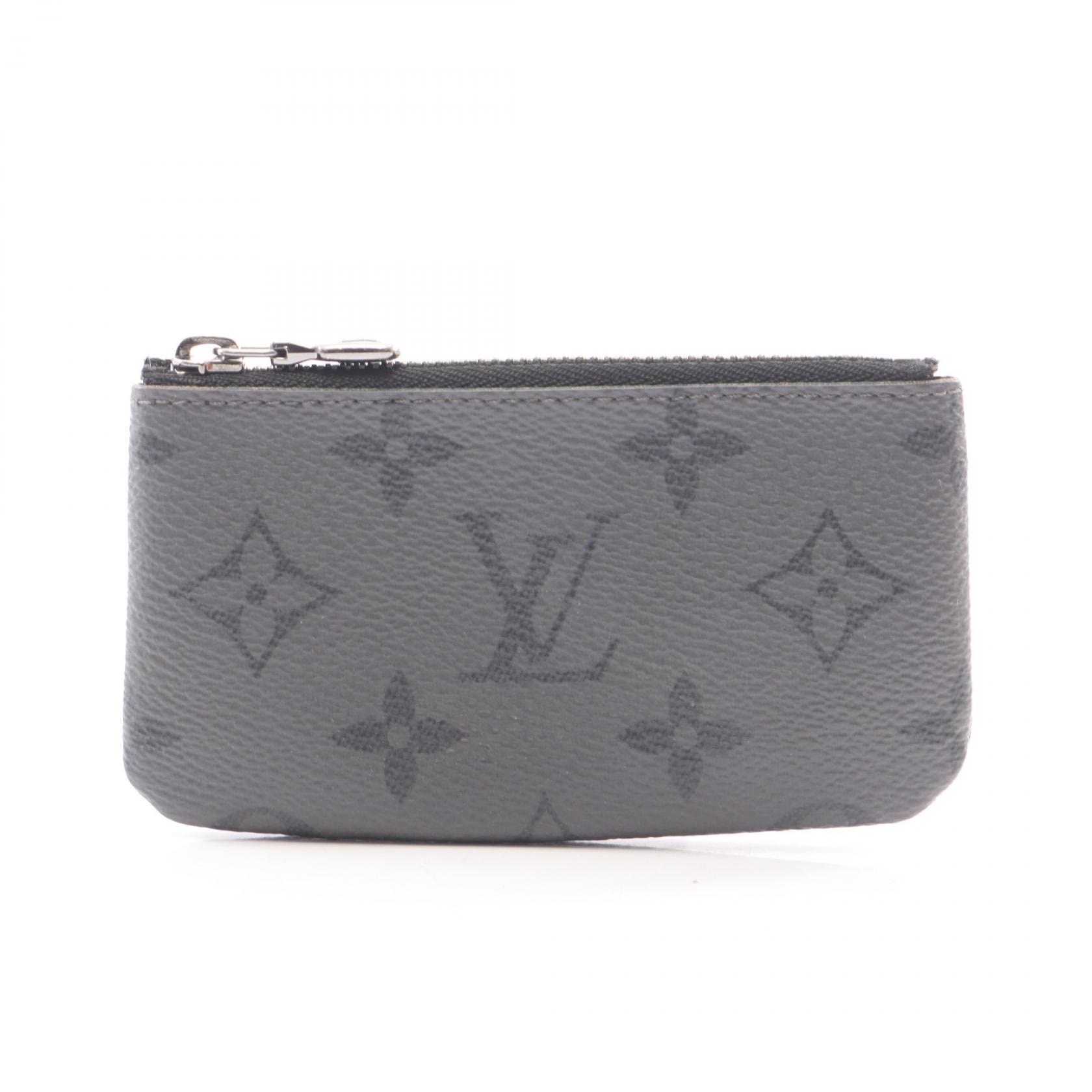 ルイ・ヴィトン LOUIS VUITTON ポシェット クレ モノグラムエクリプスリバース キーリング付き コインケース 財布 PVC グレー メンズ グレー系 / ブラック系 M80905 【中古】