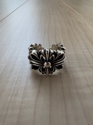 Chrome Hearts Double Floral Cross Ring "Silver"