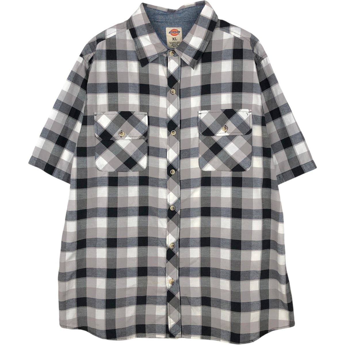 古着 ディッキーズ Dickies チェック柄 半袖 ワークシャツ メンズXL相当/eaa650561