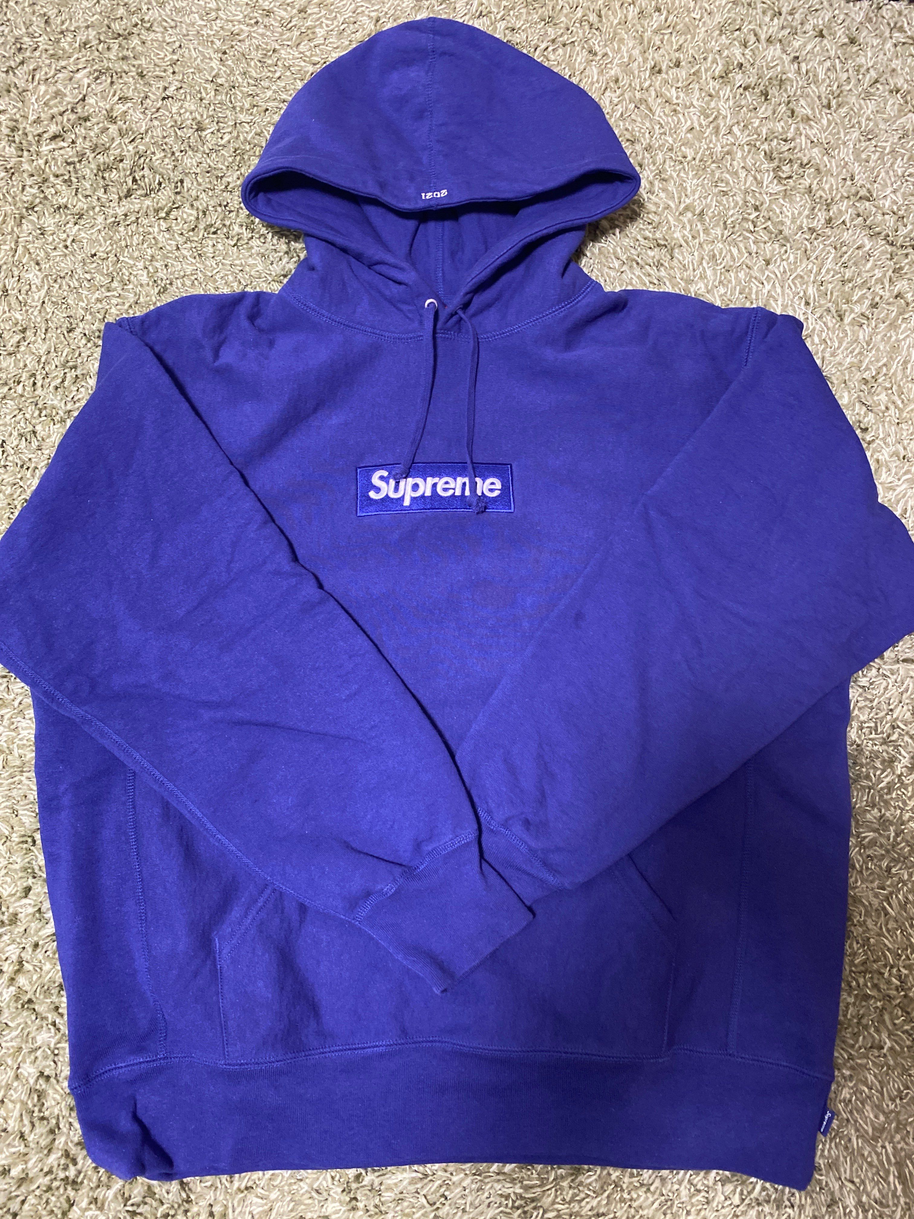 Supreme Box Logo Hooded Sweatshirt "Washed Navy" (21FW)