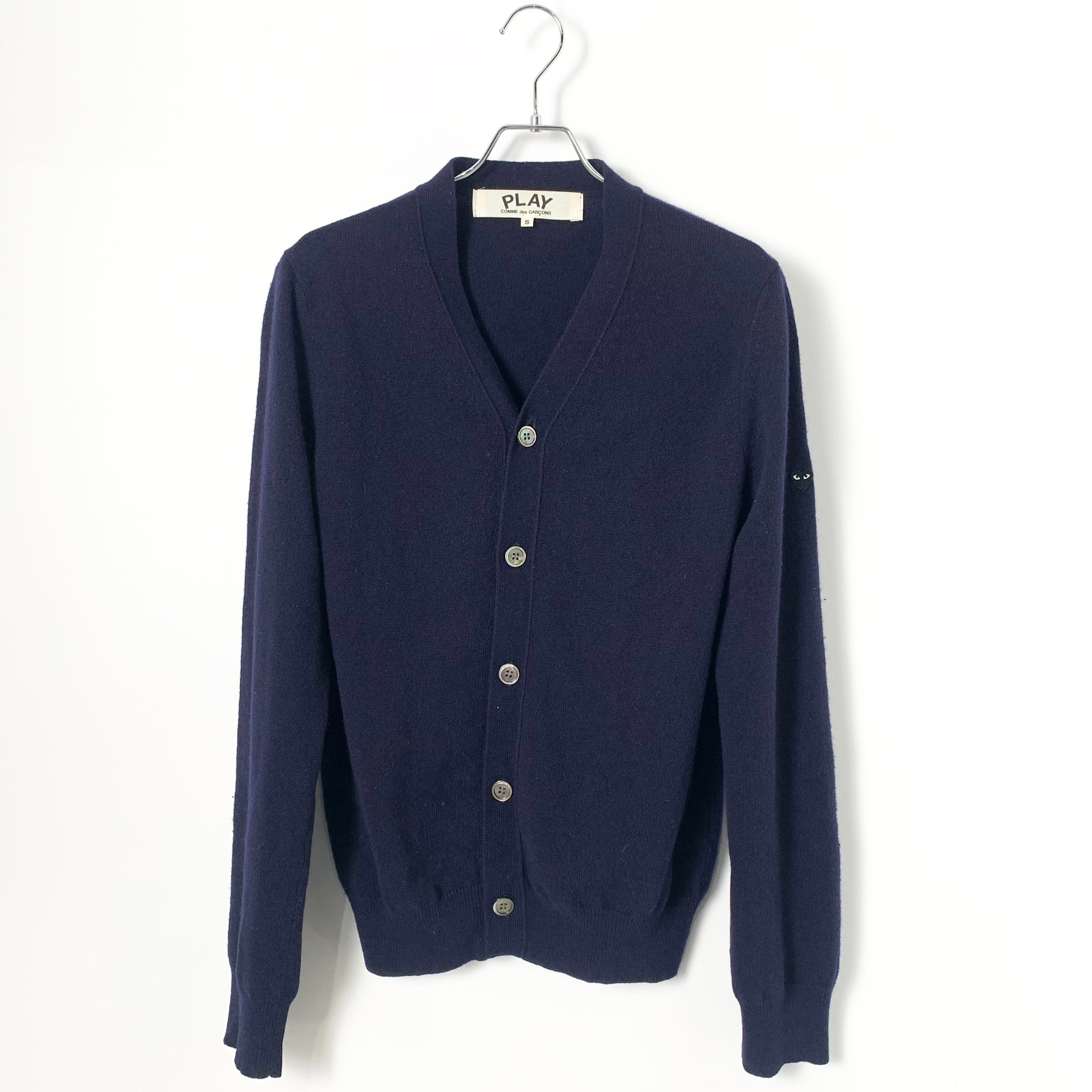 PLAY COMME des GARCONS Wool Knit Cardigan "Navy"