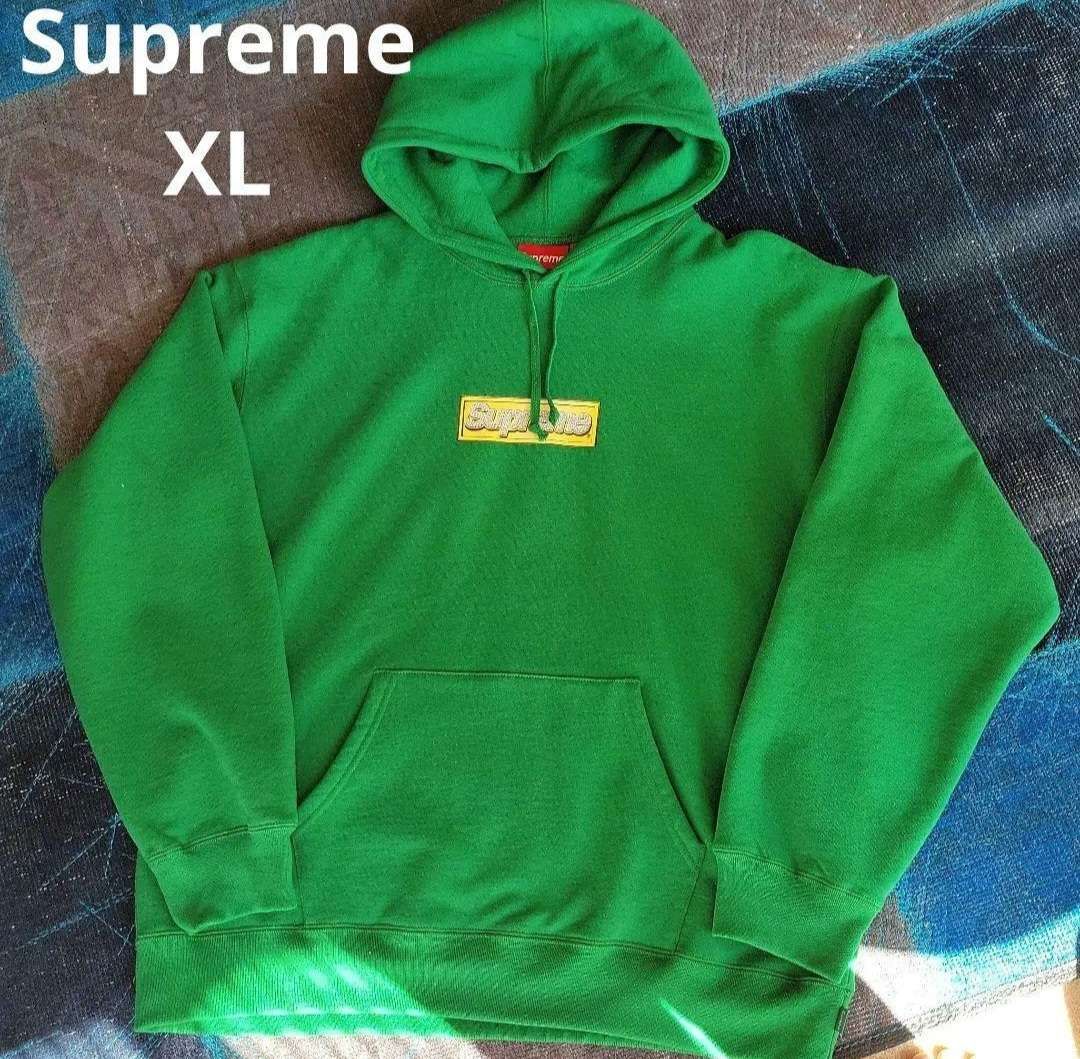Supreme Bling Box Logo Hooded Sweatshirt "Green"