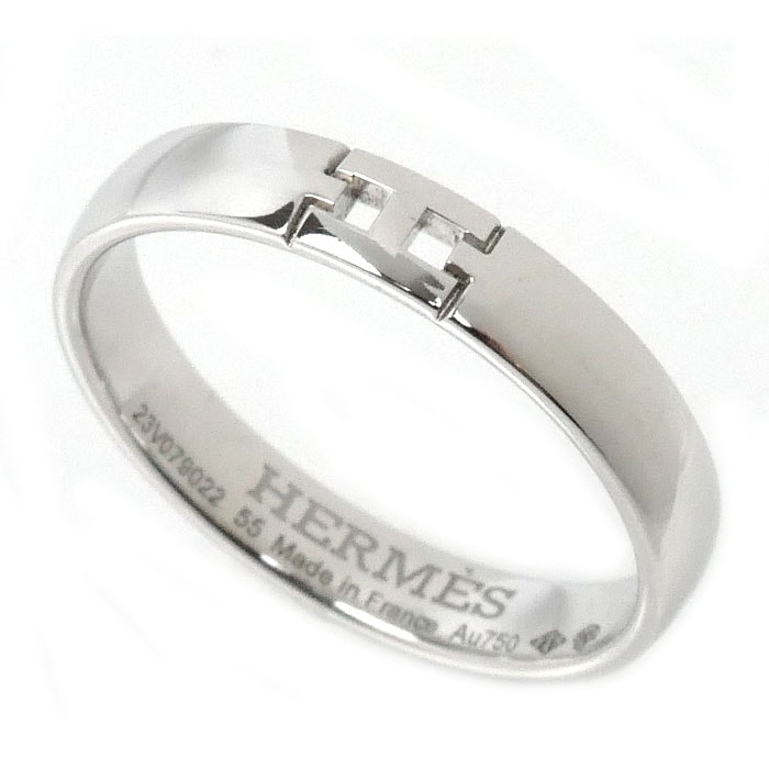 HERMES エルメス K18WG ホワイトゴールド ヘラクレス リング・指輪 H119854B 14.5号 55 3.6g レディース【中古】【美品】