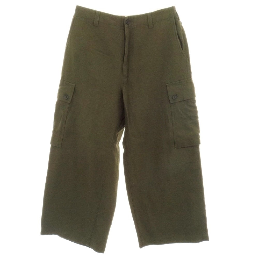 【中古】コムデギャルソンオム COMME des GARCONS HOMME 2025年秋冬 コットンウール カーゴパンツ オリーブグリーン【サイズM】【メンズ】