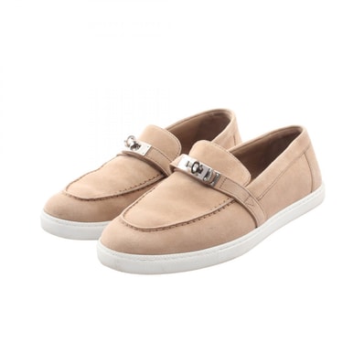 エルメス HERMES アイコン ケリーバックル モカシン 靴 スウェード ベージュ レディース ベージュ系 【中古】