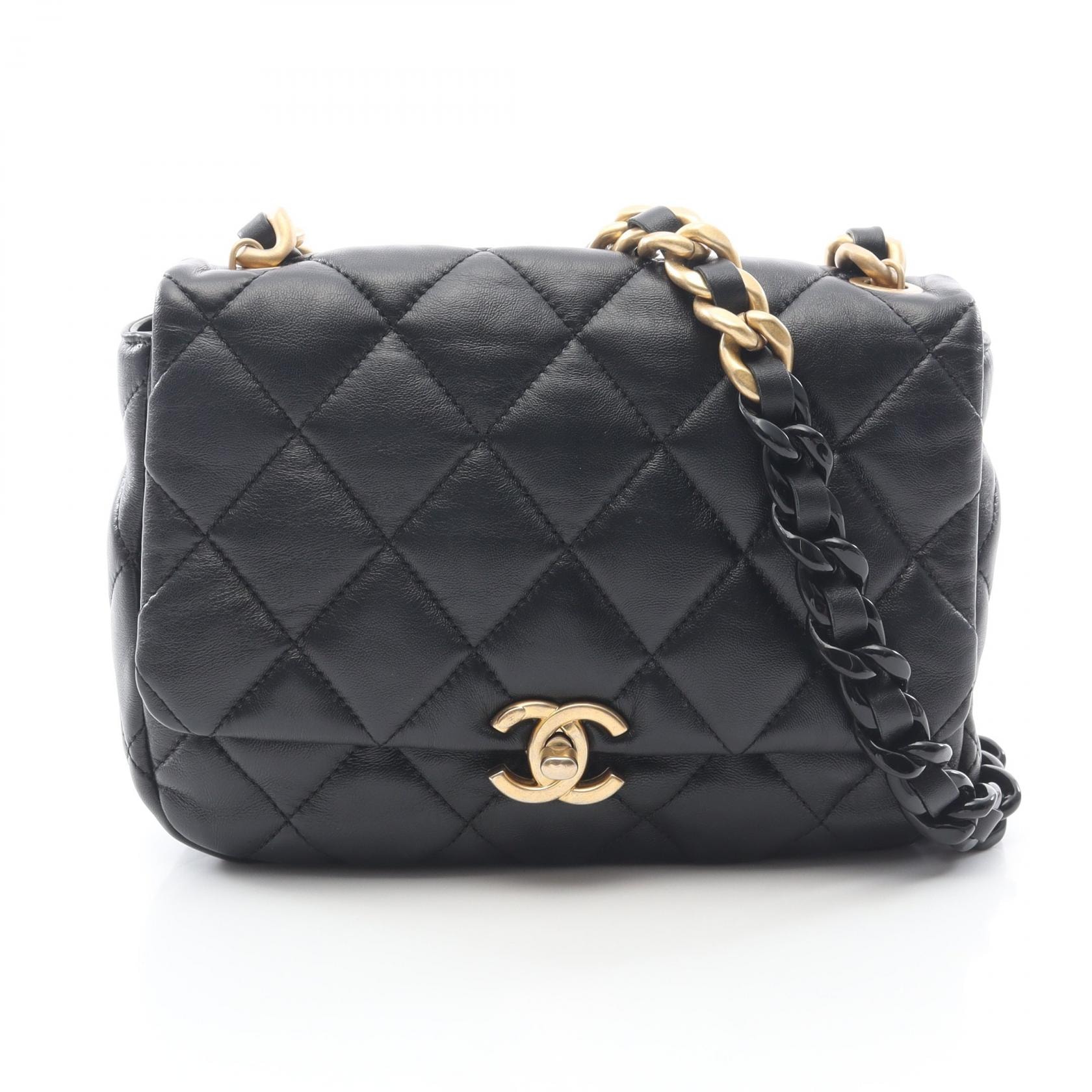 シャネル CHANEL マトラッセ ショルダーバッグ バッグ ラムスキン(羊革) レディース ブラック系 AS3206 【中古】