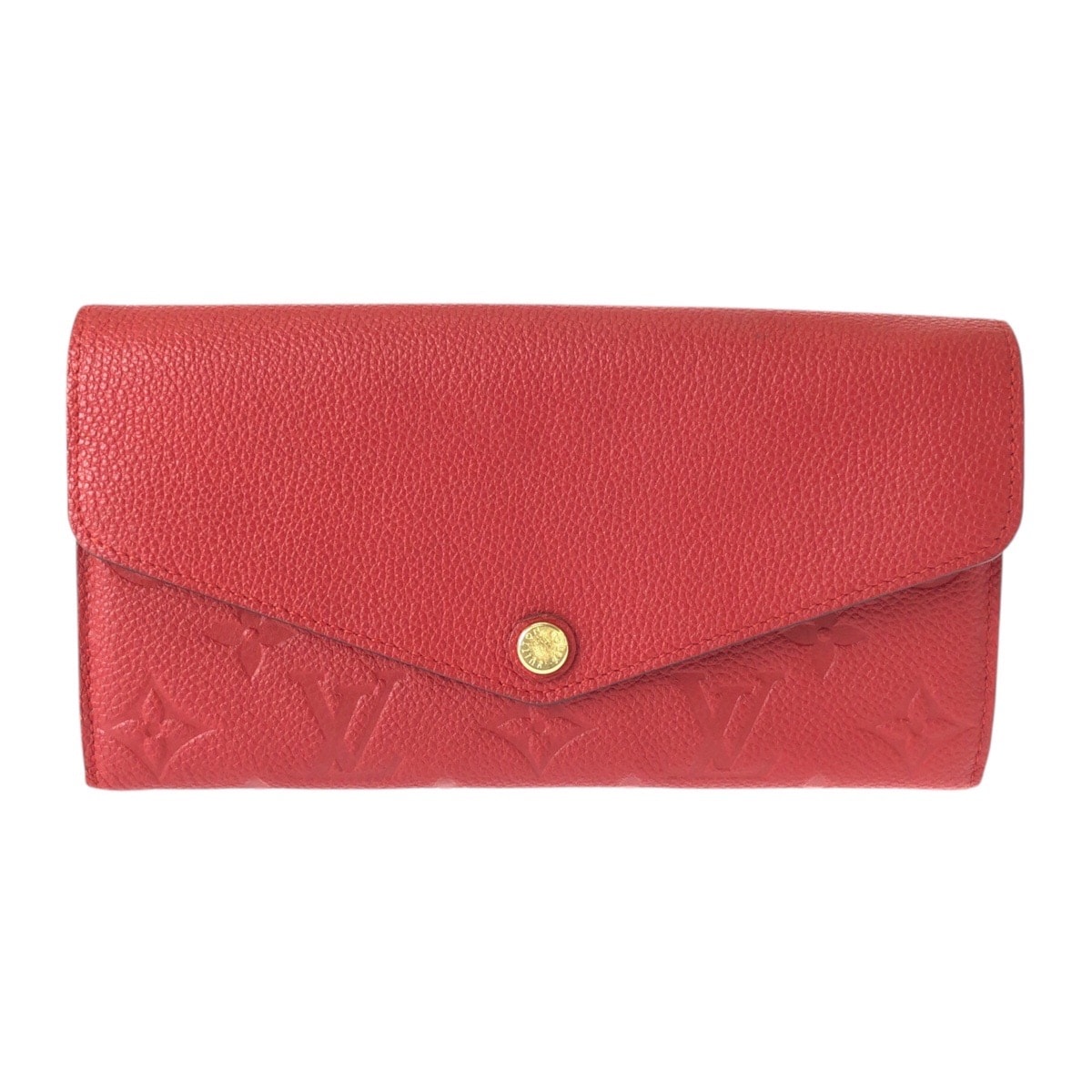美品 LOUIS VUITTON ルイヴィトン モノグラム アンプラント ポルトフォイユ サラ レッド ゴールド金具 レザー 長財布 ロングウォレット 600482 【中古】