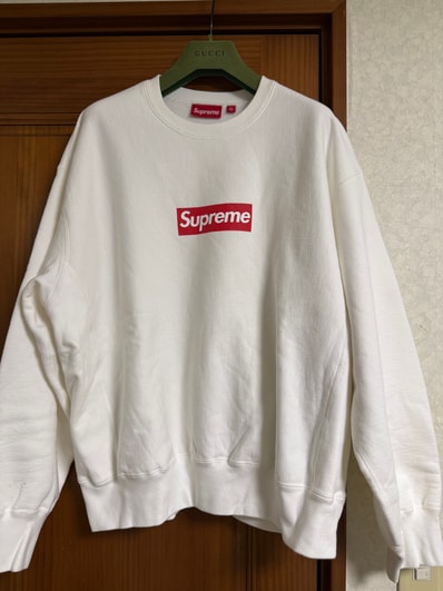 Supreme Washed Box Logo Crewneck "White"