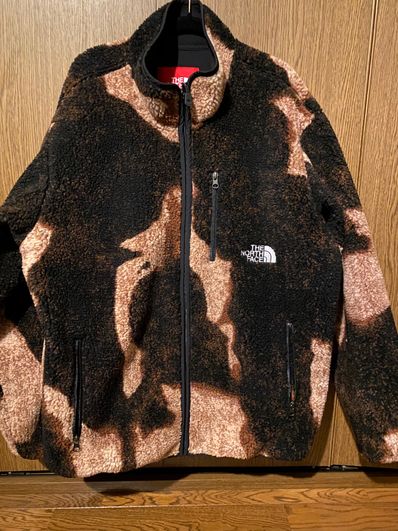 Supreme x The North Face Bleached Denim Print Fleece Jacket "Black"