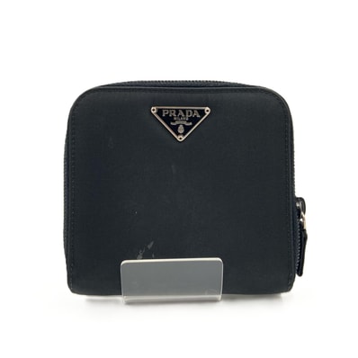 PRADA プラダ ナイロン ラウンドファスナー 二つ折り財布 ブラック 現状渡し