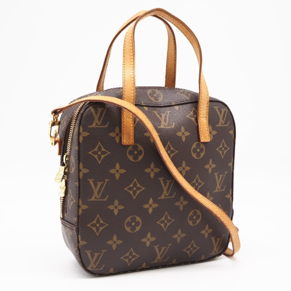 LOUIS VUITTON ルイ・ヴィトン モノグラム キャンバス スポンティーニ M47500 ハンドバッグ ブラウン コーティングキャンバス レザー レディース