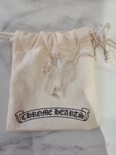 Chrome Hearts Rubber Small CH Cross Silicon Necklace "Clear"