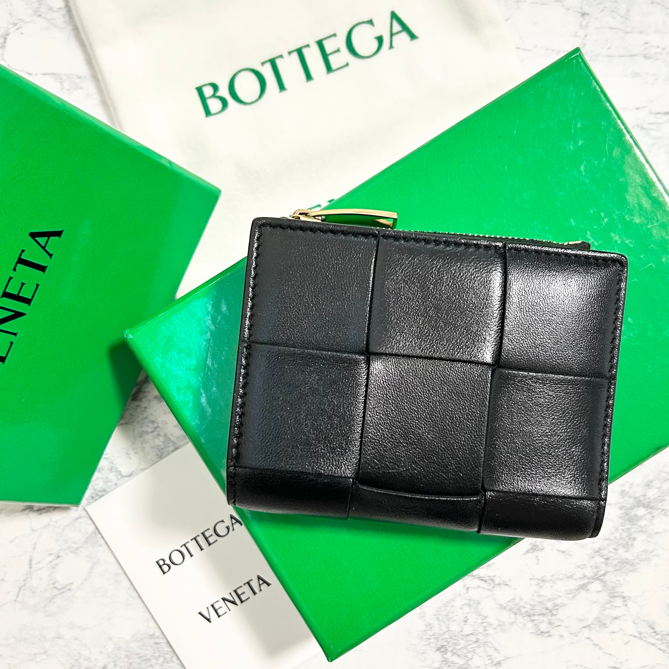 Bottega Veneta Cassette Small Bi-Fold Wallet "Black"