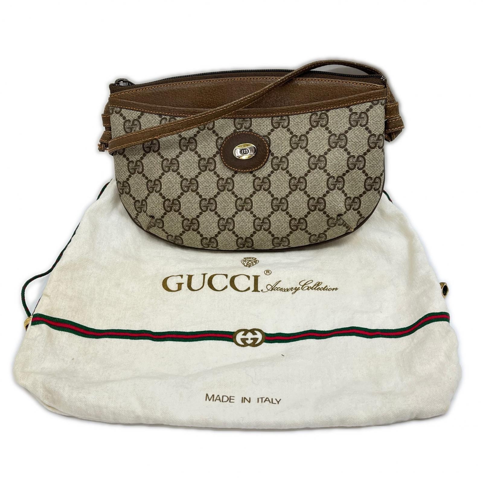 GUCCI グッチ オールドグッチ ミニショルダーバッグ GG柄 904.02.050 ブラウン
