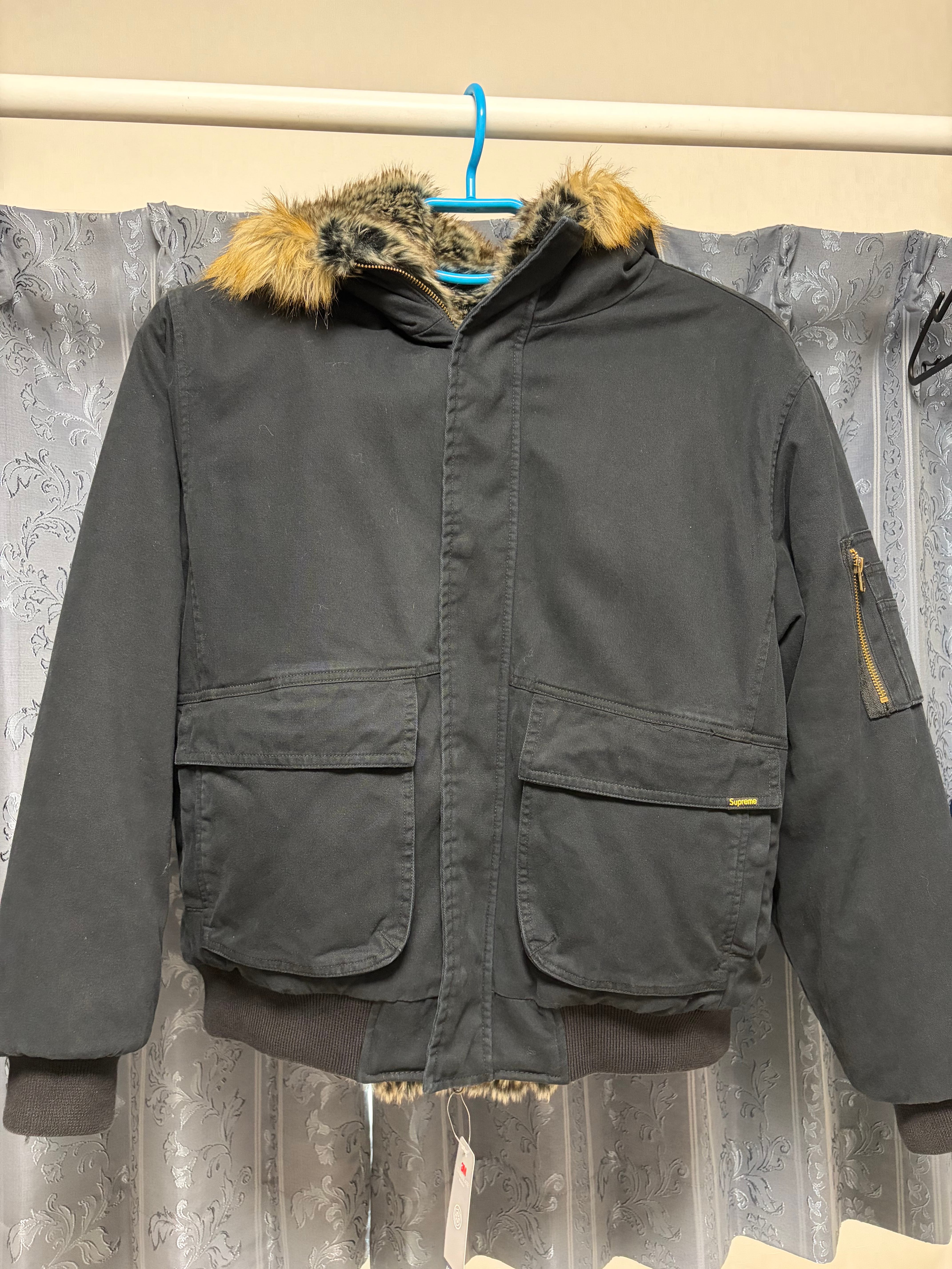Supreme Reversible Faux Fur Hooded Work Jacket 