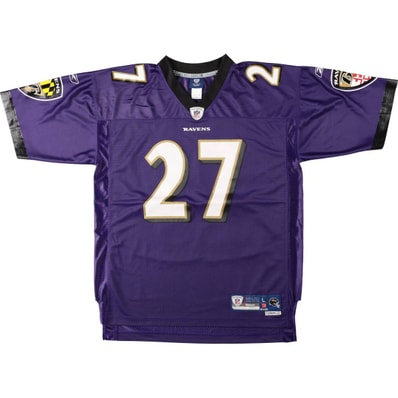 古着 リーボック Reebok ONFIELD NFL BALTIMORE RAVENS ボルチモアレイブンズ 五分袖 Vネック メッシュ ゲームシャツ フットボールシャツ メンズL相当/eaa662614