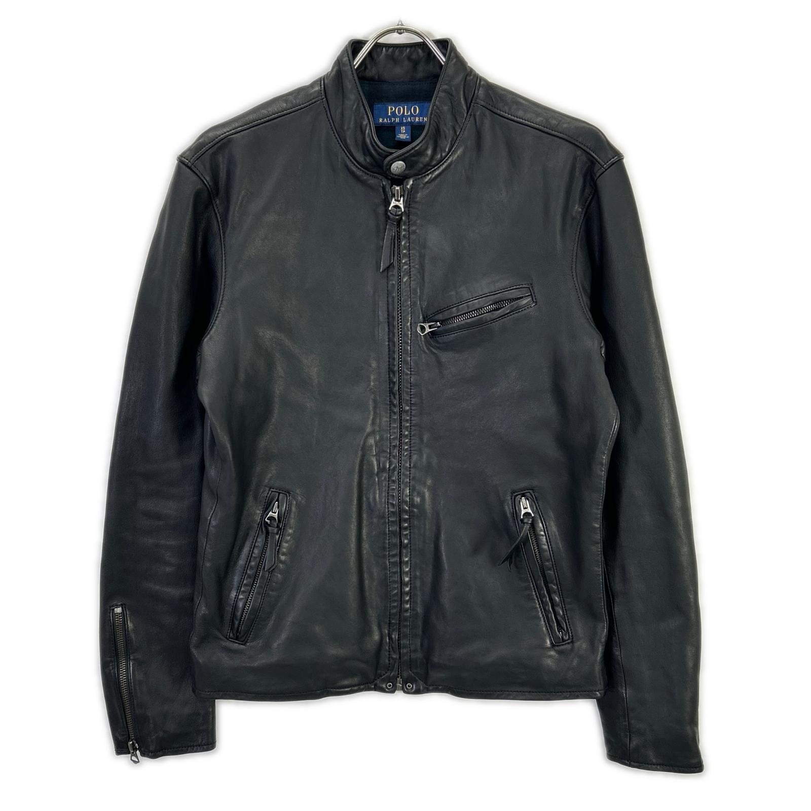 ポロ ラルフローレン 710615464001 ブラック 19年 LAMBSKIN CAFE RACER JACKET XS