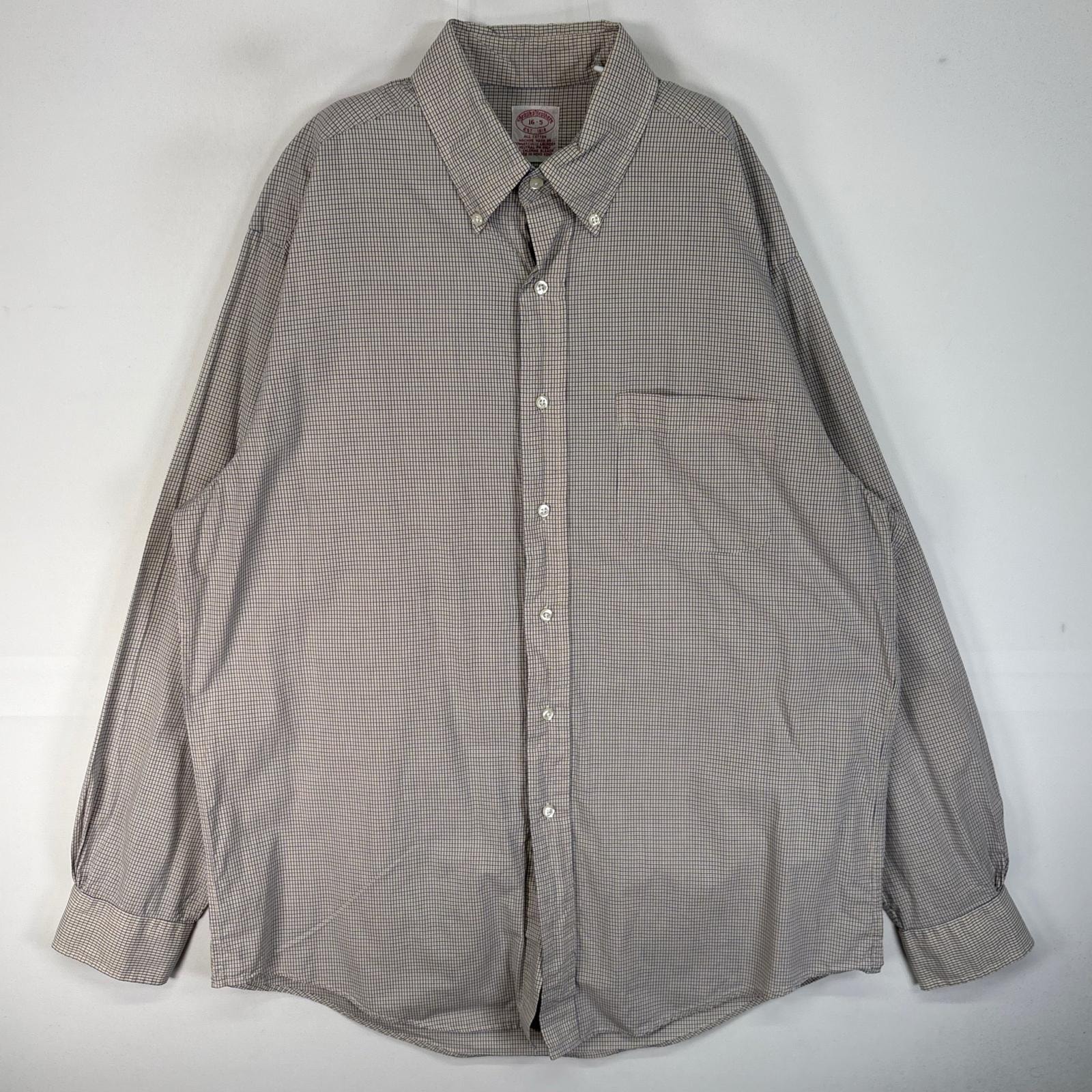古着 80's/80年代 ヴィンテージ ブルックスブラザーズ Brooks Brothers 長袖シャツ チェック 胸ポケ ボタンダウン L  イエロー系 マルチカラー メンズ