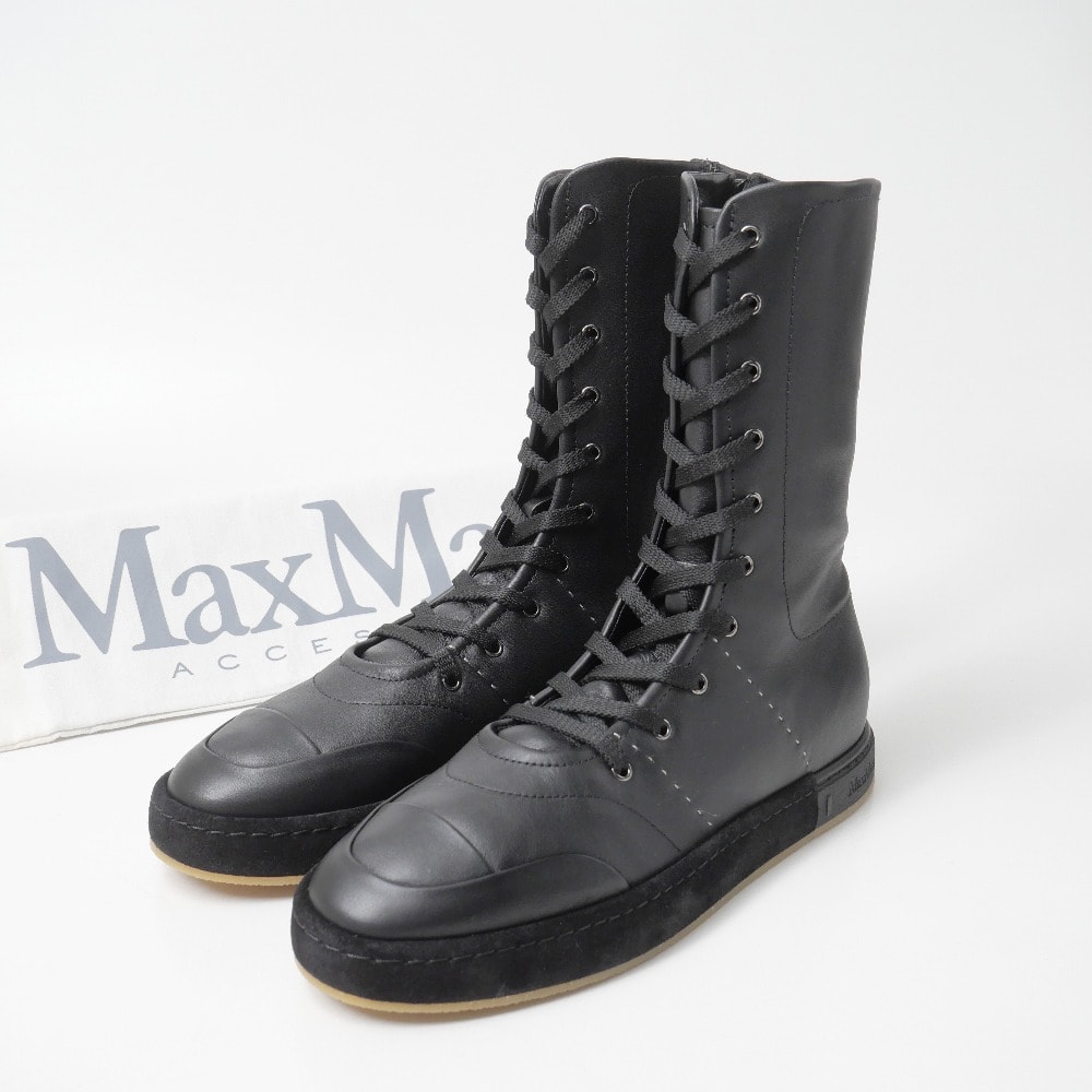 ■未使用品■MAX MARA マックスマーラ スニーカー サイズ38 ハイカットスニーカー ブーツ 靴 サイドジップ 20260528/RA9459