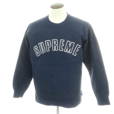 【中古】シュプリーム Supreme 2015年秋冬 Arc Logo Crewneck コットン スウェット ネイビー【サイズL】【メンズ】