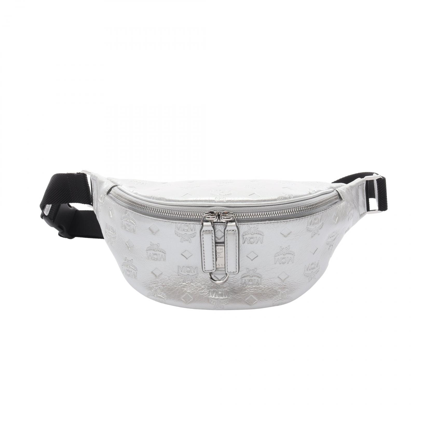 エム・シー・エム MCM ベルトバッグ ウエストバッグ ボディバッグ バッグ レザー レディース シルバー系 MMZASFI03SE001 【中古】