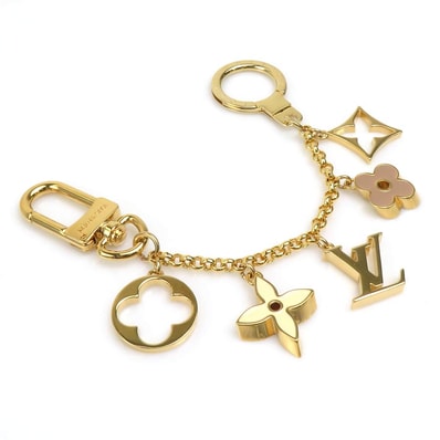 ルイ ヴィトン LOUIS VUITTON チャーム バッグ チャーム チェーン フルール ドゥ モノグラム メタル/エナメル ゴールド/ベージュ/オフホワイト レディース M65111【中古】 e61696a