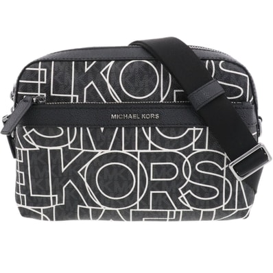 Michael Kors マイケルコース COOPER UTILITY ロゴ クロスボディバッグ ショルダーバッグ 37H1LCOC5R PVC ブラック ホワイト レディース【中古】