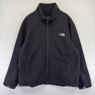古着 ザ・ノースフェイス THE NORTH FACE ジャケット フルジップ 大きいサイズ フリースライナー ソフトシェル 2XL ブラック系 メンズ