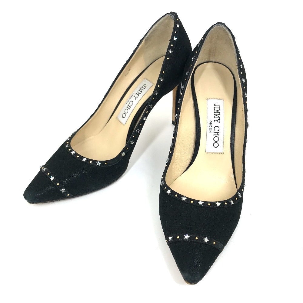 ジミーチュウ JIMMY CHOO スター スタッズ ハイヒール 靴 シューズ パンプス スエード ブラック