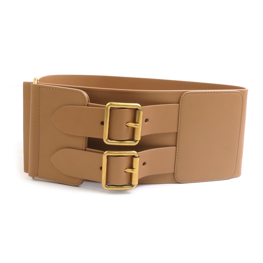 クリスチャンディオール Christian Dior ベルト レザー/メタル ベージュブラウン/ゴールド レディース【中古】 e61099g