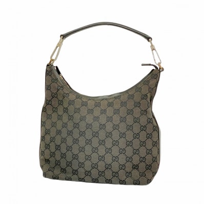 【6de5551-k】グッチ ショルダーバッグ GGキャンバス 000 0602 000926 キャンバス ブラック シルバー金具【中古】レディース