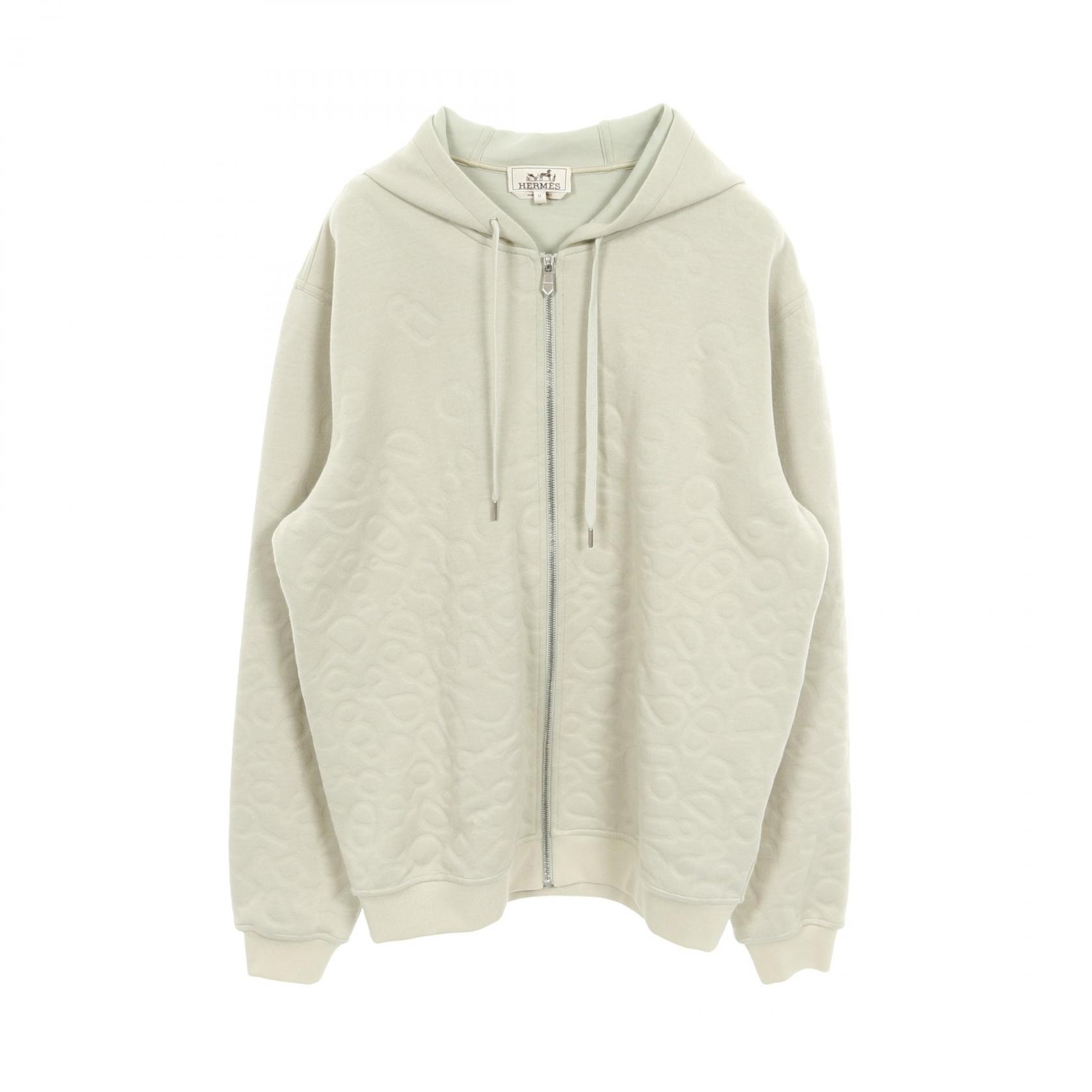 エルメス HERMES シェーヌダンクル パーカー 衣料品 トップス コットン ナイロン メンズ グリーン系 【中古】