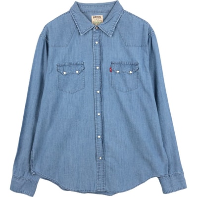 古着 リーバイス Levi's AUTHENTIC JEANSWEAR 長袖 シャンブレーシャツ メンズXL相当/eaa676812