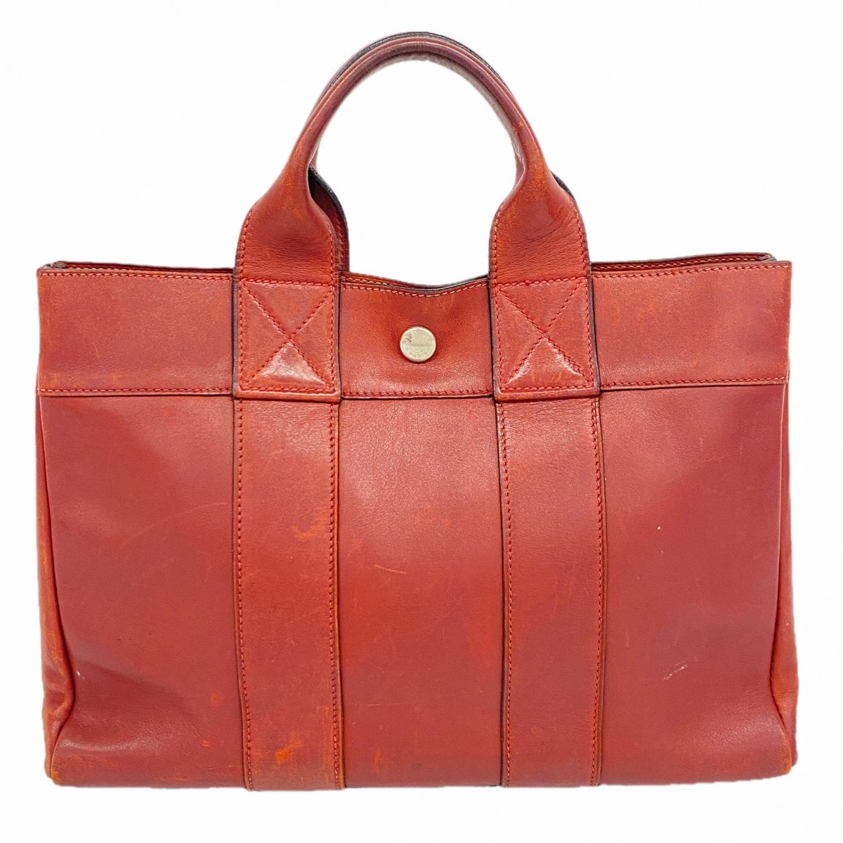 ★最終価格【6dc2727】エルメス ハンドバッグ フールトゥPM オールレザー レッド シルバー金具 □F刻印【中古】メンズ レディース ユニセックス