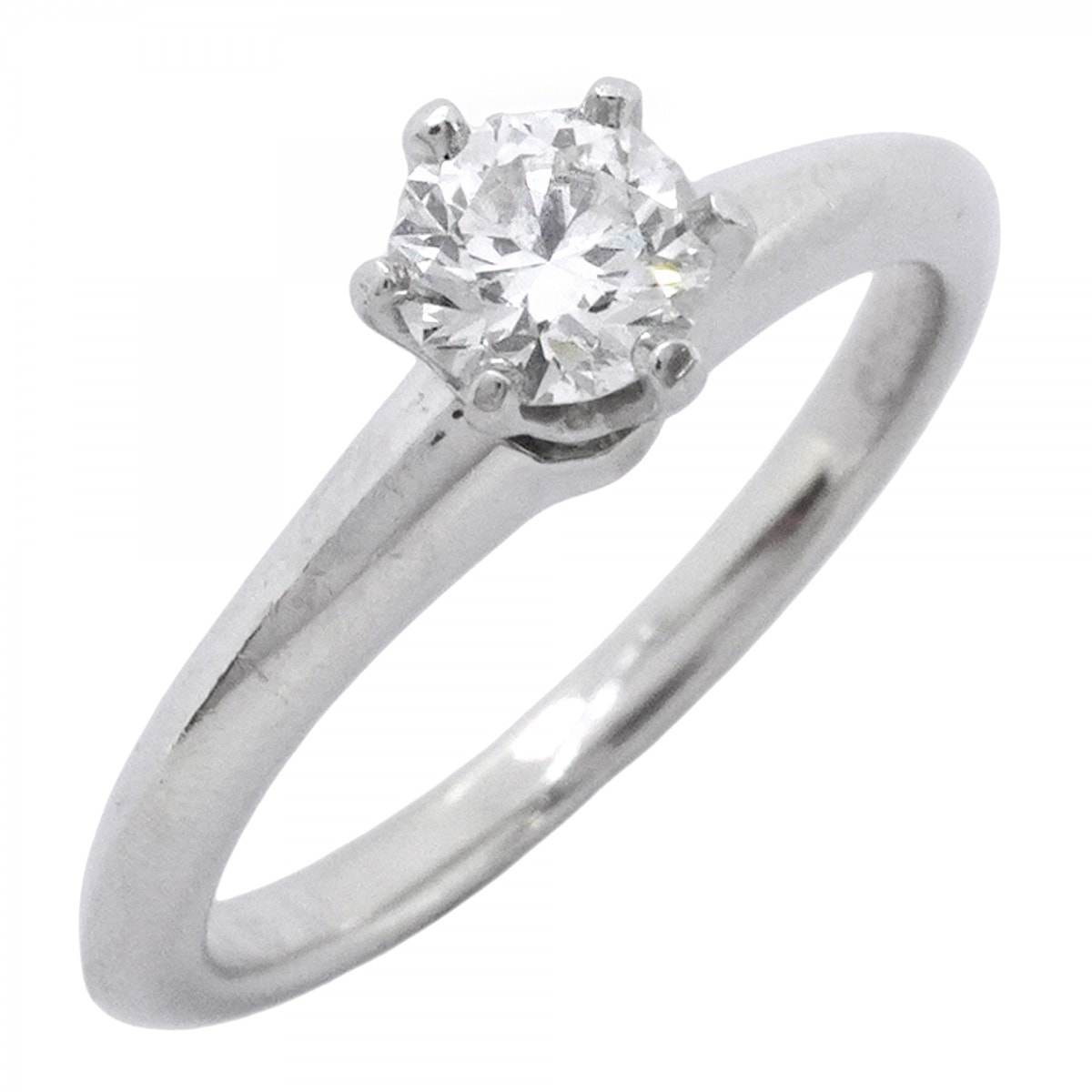 【6jdb0408-01】ティファニー リング ソリティア 1PD Pt950 プラチナ ダイヤモンド 0.31ct 6号【中古】レディース