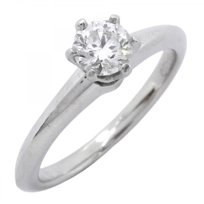 【6jdb0408-01】ティファニー リング ソリティア 1PD Pt950 プラチナ ダイヤモンド 0.31ct 6号【中古】レディース