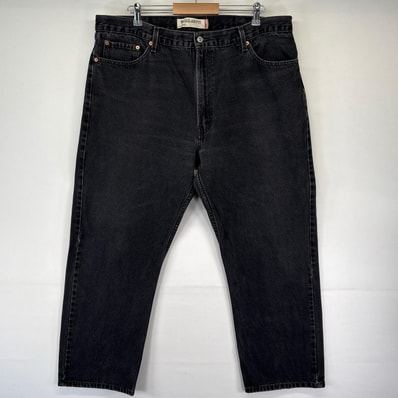 古着 リーバイス Levi's デニム パンツ 505 ストレート ジップフライ ブラックデニム 大きいサイズ 42x30 ブラック系 メンズ