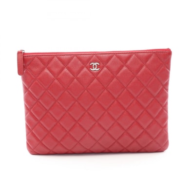 シャネル CHANEL マトラッセ セカンドバッグ クラッチバッグ バッグ キャビアスキン(グレインドカーフ) レディース レッド系 【中古】