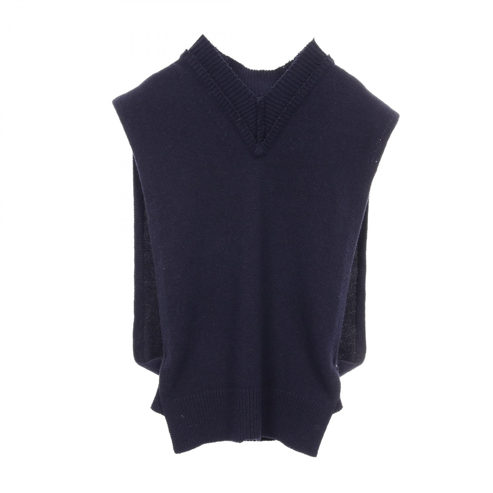 メゾン マルジェラ Maison Margiela ベスト 衣料品 トップス ウール ファブリック レディース ネイビー系 【中古】