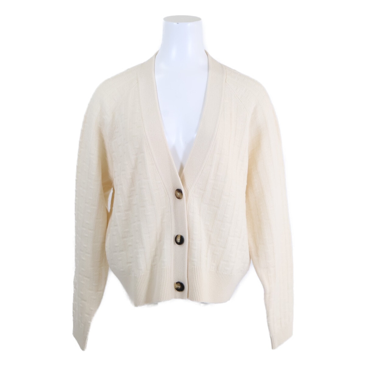 エルメス 新品同様 3E2713DB 23SS セリエボタン Hジャガード ニットカーディガン 38