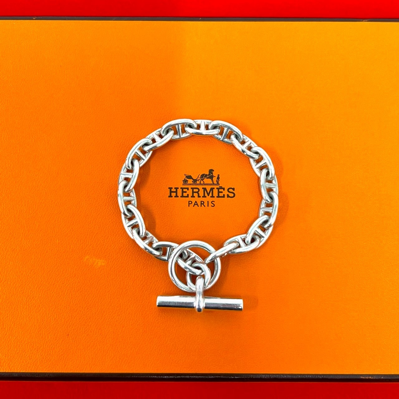 HERMES エルメス シェーヌダンクル PM 18コマ マルジェラ期 シルバー925 ブレスレット シルバー
 69903