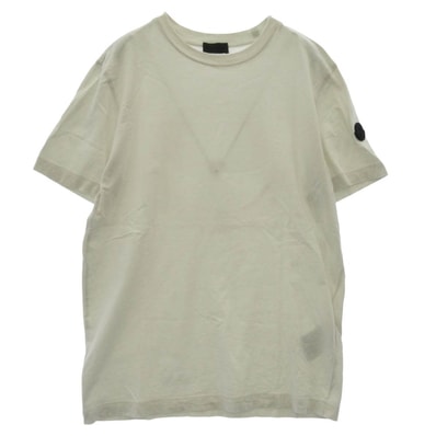 MONCLER モンクレール Tシャツ 24AW J20918C00015 89A17 SS T-SHIRT ラバー ロゴ ワッペン フロント 縦ロゴ プリント 半袖 Tシャツ TEE ホワイト系 S【中古】