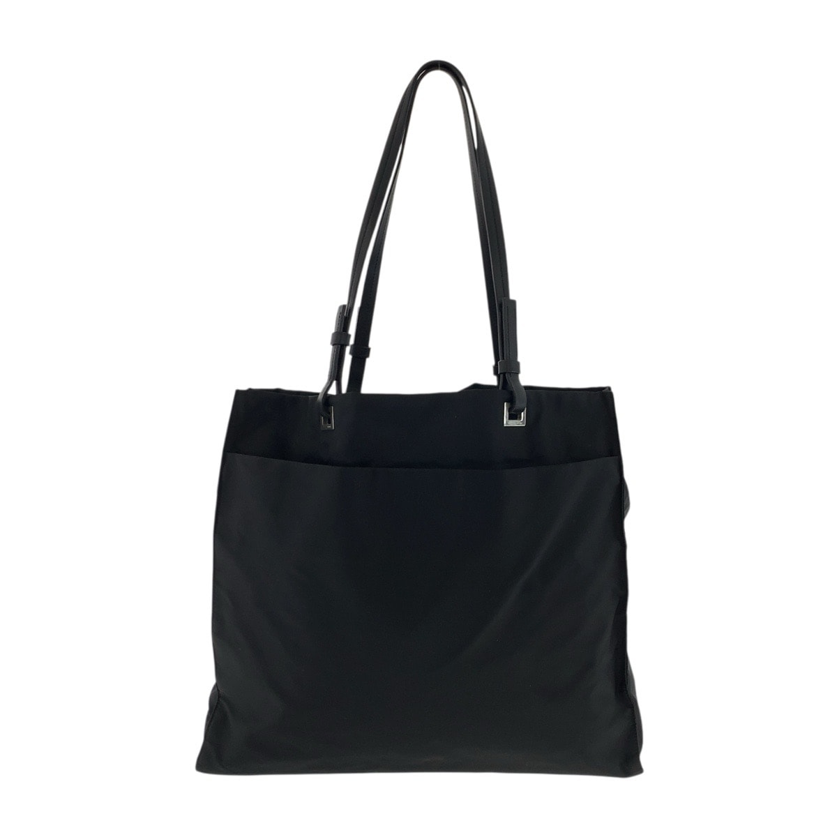 美品 PRADA プラダ テスート 三角ロゴプレート ブラック 黒 シルバー金具 ナイロン レザー/ トートバッグ ショルダーバッグ 602446 【中古】