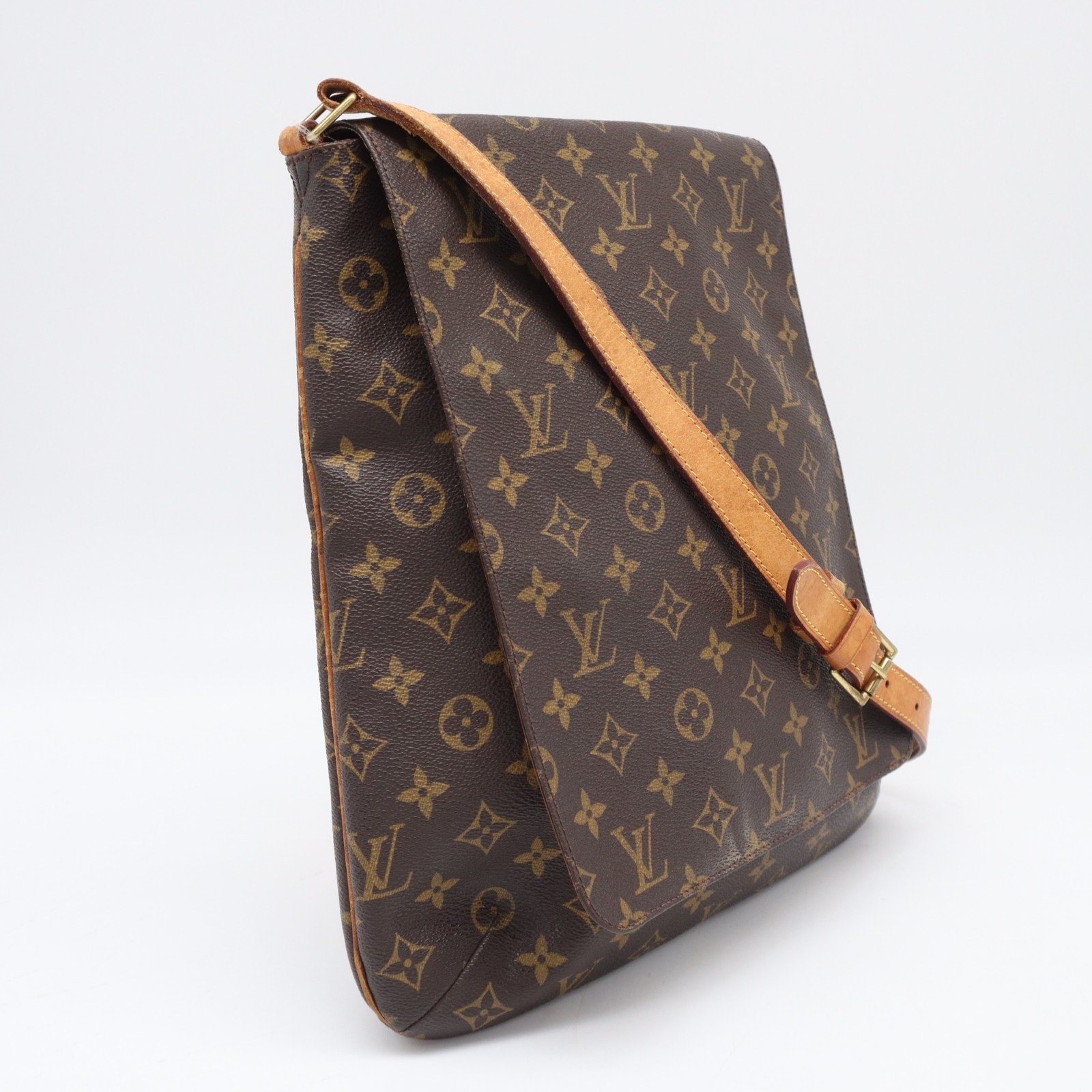 LOUIS VUITTON ルイ・ヴィトン モノグラム ミュゼット M51256 ショルダーバッグ ブラウン ベージュ コーティングキャンバス レザー レディース